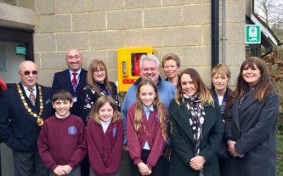 Defibrillator installed for community use at local school
