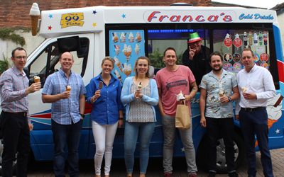 Brightening our Friday with dress down and ice-creams